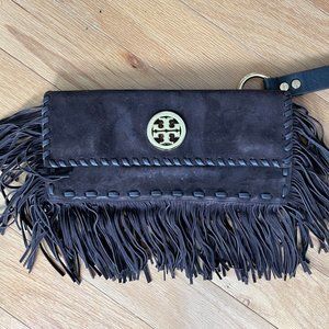 Chocolate Tory Burtch Suede handbag clutch
